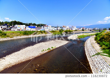 Ohashi Bridge (Ohashi Pedestrian Bridge) / Looking upstream from the Tenryu River (Ina City, Nagano Prefecture) [September 2024] 118230872