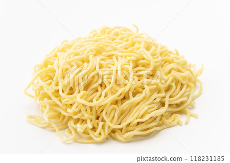 Raw medium-thick curly noodles Raw medium-thick curly noodles 118231185