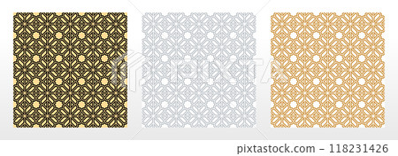 Set of abstract geometric patterns. Seamless vector backgrounds. Colored ornaments Graphic modern patterns Simple lattice graphic design Set of abstract geometric patterns. Seamless vector backgrounds. Colored ornaments Graphic modern patterns Simple lattice graphic design 118231426