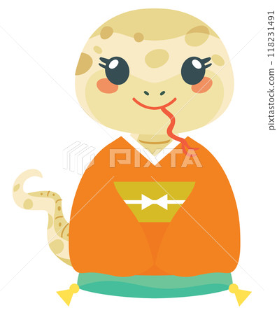 Cute snake in the year of the snake Cute snake in the year of the snake 118231491