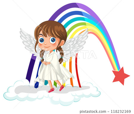 Angel Girl with Rainbow 118232169