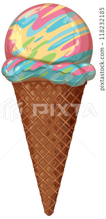 Colorful Ice Cream Cone Delight 118232185