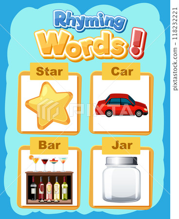 Rhyming Words Educational Illustration Rhyming Words Educational Illustration 118232221