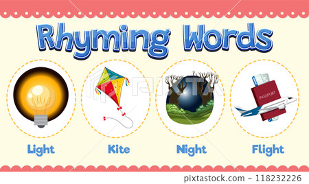 Rhyming Words Illustration 118232226