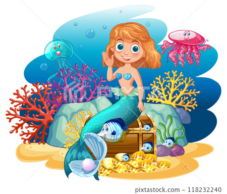 Mermaid and Underwater Treasure Mermaid and Underwater Treasure 118232240