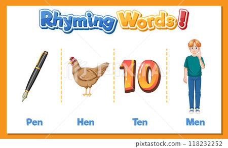 Rhyming Words Illustration Rhyming Words Illustration 118232252