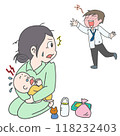 父親醉醺醺回家和母親撫養孩子遇到困難的插圖 118232403