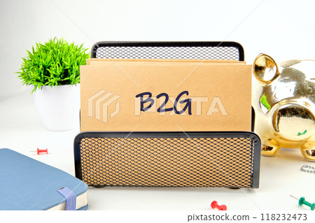 B2G - short for business to government. B2G written on a paper envelope 118232473