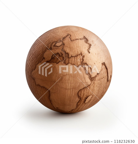 Brown detailed earth globe model with embossed continents and oceans Brown detailed earth globe model with embossed continents and oceans 118232630