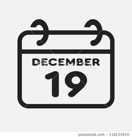 Icon page calendar day - 19 December Icon page calendar day - 19 December 118233059