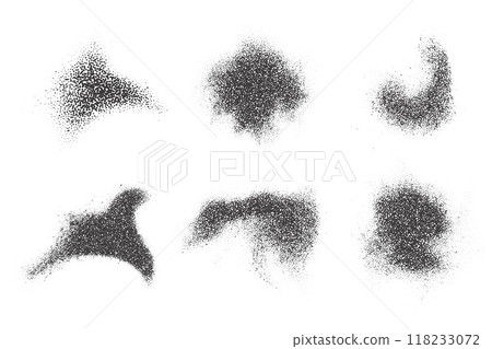 Halftone dotted shape. Vector stipple blob. Noisy abstract design element with grainy shadow texture. Random organic fluid. Halftone dotted shape. Vector stipple blob. Noisy abstract design element with grainy shadow texture. Random organic fluid. 118233072