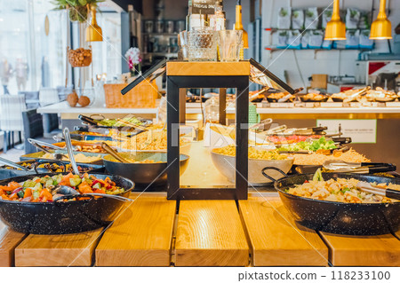 Colorful buffet style food Colorful buffet style food 118233100