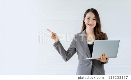 Business woman, person, woman, laptop, work 118233157