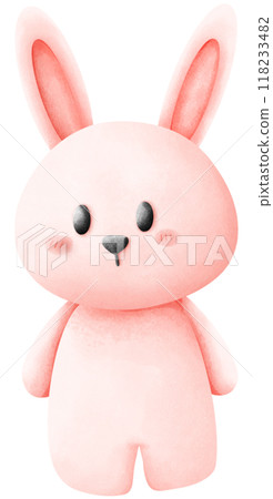 A pink rabbit is standing. A pink rabbit is standing. 118233482