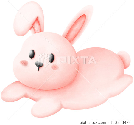 Pink rabbit is sleeping 118233484