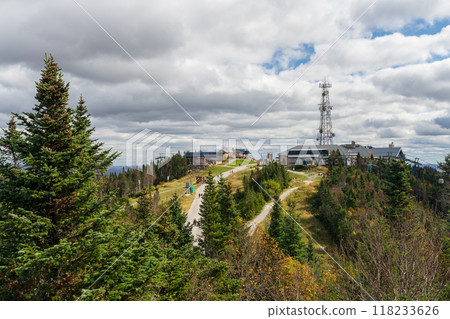 Mont Tremblant Ski Resort autumn scenery from the top of the Mont Tremblant. Quebec, Canada. Mont Tremblant Ski Resort autumn scenery from the top of the Mont Tremblant. Quebec, Canada. 118233626