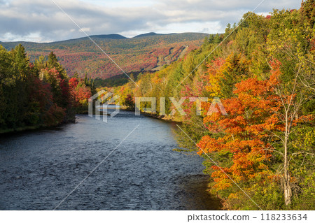 Devil's River (Diable River) autumn scenery. Mont-Tremblant National Park, Quebec, Canada. 118233634