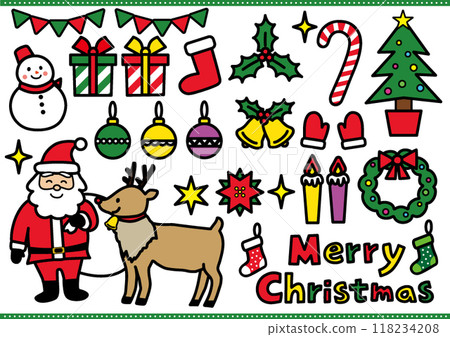 Cute illustrated Christmas set Cute illustrated Christmas set 118234208
