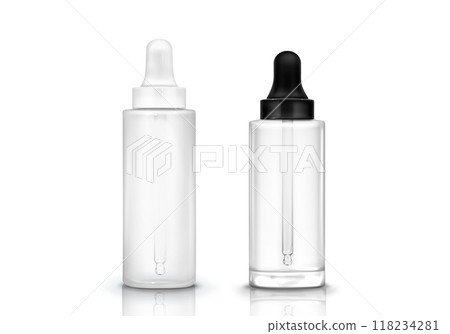Serum dropper bottle mockup. Glass drop pipette 118234281