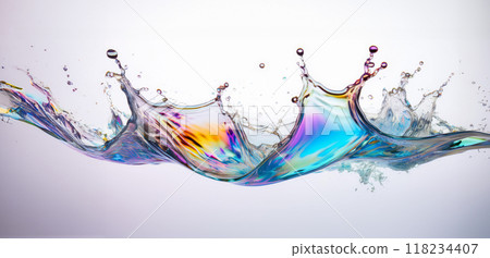 Rainbow colored water splashes Rainbow colored water splashes 118234407