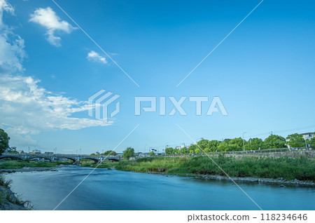 京都鴨川七條大橋下游風景 118234646