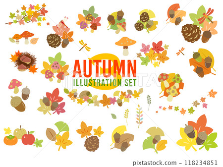 秋季插畫集：秋季可愛圖標，插畫集3 118234851