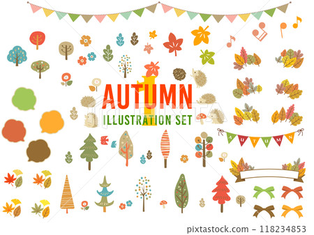 Autumn Illustration Set Autumn cute icons, illustration set 1 118234853