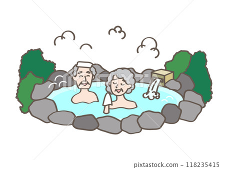 進入溫泉的人們 118235415