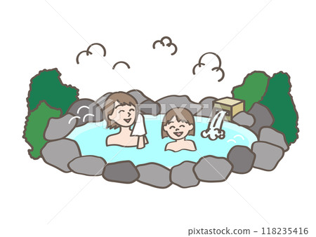 進入溫泉的家庭 118235416