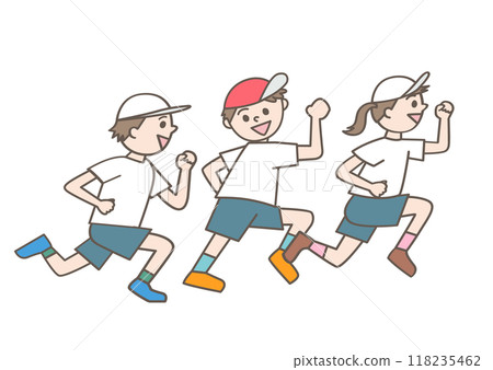 Children doing a relay race 118235462