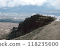 View of mountains and volcanoes from the edge of the crater 118235600