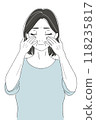 Woman putting both hands on face Senior skin care 118235817