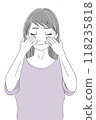 Woman putting both hands on face Senior skin care 118235818
