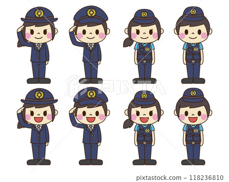 警察姿勢+臉部表情組 警察姿勢+臉部表情組 118236810