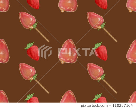 Seamless patterns tanghulu hand drawn Sugarcoat street food Asian fruit viral dessert on colorful background. Seamless patterns tanghulu hand drawn Sugarcoat street food Asian fruit viral dessert on colorful background. 118237164