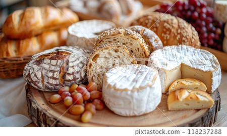 Freshly baked bread and cheese 118237288