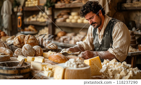 Baker with a freshly made bread 118237290