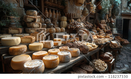 Photo of delicious pieces of cheese 118237330