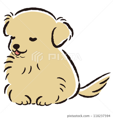 一隻狗鞠躬的手繪插圖 118237394
