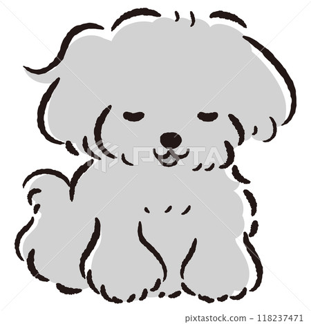 一隻狗鞠躬的手繪插圖 118237471