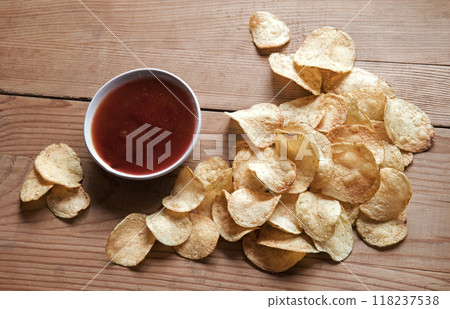 Corn sticks on wooden background Corn sticks on wooden background 118237538