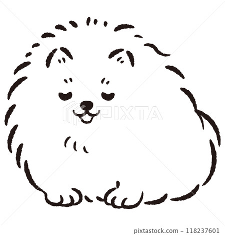 一隻狗鞠躬的手繪插圖 一隻狗鞠躬的手繪插圖 118237601