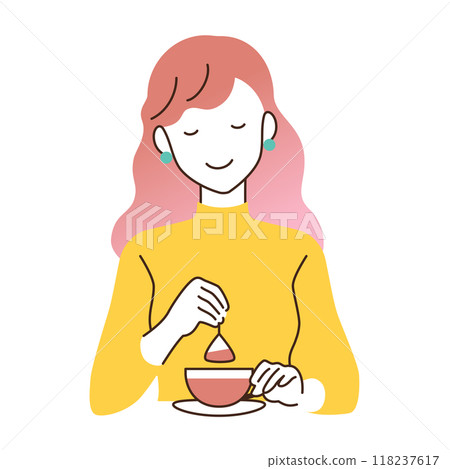 插圖：秋天的女人/插畫剪切 118237617