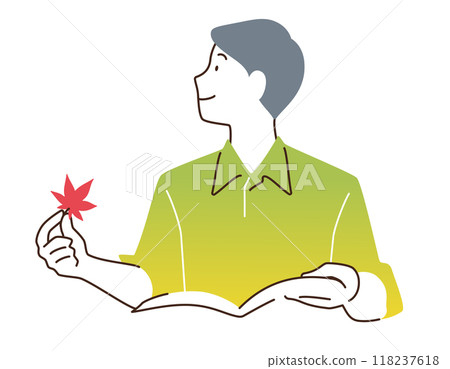 插圖：秋天的男人/插畫剪切 118237618