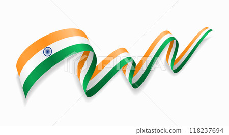 Indian flag wavy abstract background. Vector illustration. Indian flag wavy abstract background. Vector illustration. 118237694