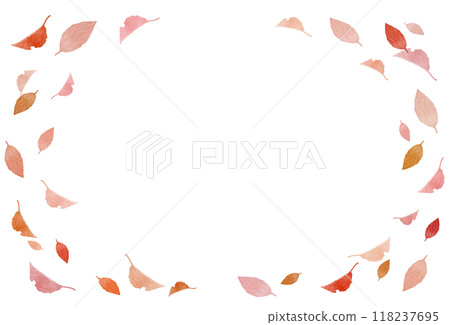 Fallen leaves frame Autumn image White background Transparent Fallen leaves frame Autumn image White background Transparent 118237695
