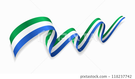 Sierra Leone flag wavy abstract background. Vector illustration. 118237742