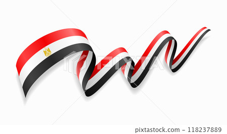 Egyptian flag wavy abstract background. Vector illustration. Egyptian flag wavy abstract background. Vector illustration. 118237889