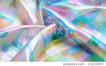 Checkered fabric that shines with polarized light 118238055