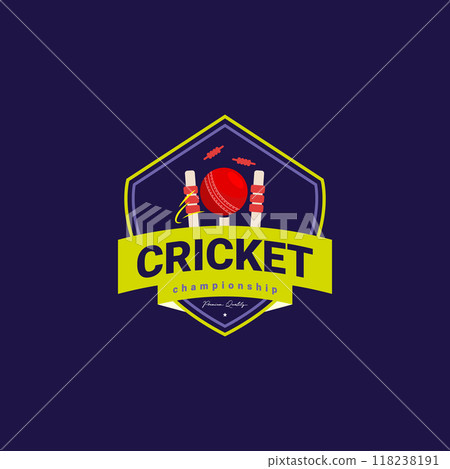 cricket shield emblem element logo template. cricket logo icon vector design illustration in isolated cricket shield emblem element logo template. cricket logo icon vector design illustration in isolated 118238191